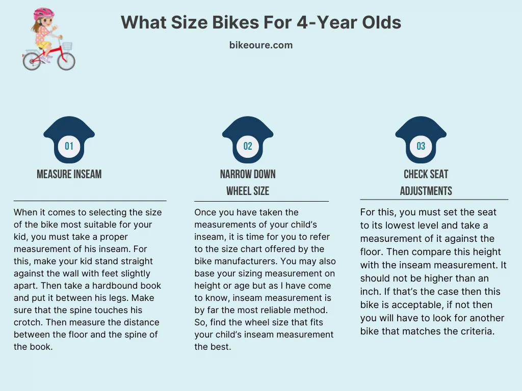 what size bikes for 4 year olds - 3 Steps to Choose Right Bike Size